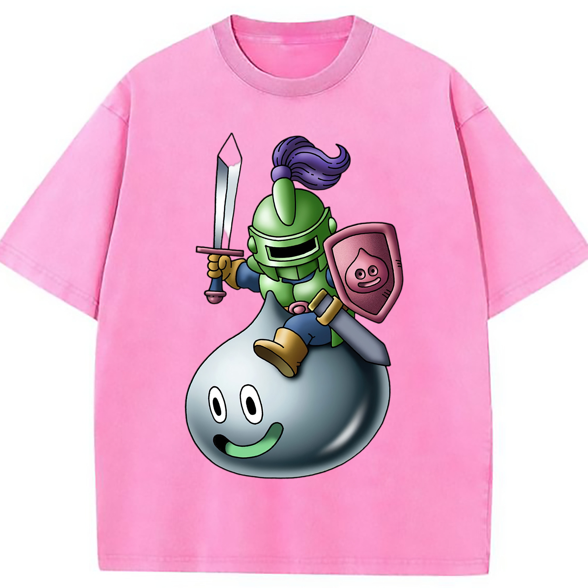 （画像用） ドラゴンクエスト Doragon Kuesuto Dragon Quest 綿100% ヴィンテージ風 半袖Tシャツ（フロントプリント）